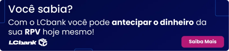 Logo do LCbank e texto: "Com o LCbank você pode antecipar o dinheiro da sua RPV hoje mesmo!